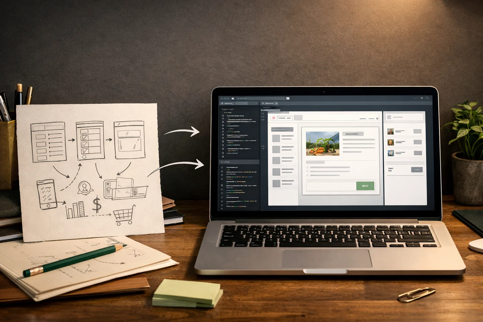 App blueprint concept showing how proof projects become course examples