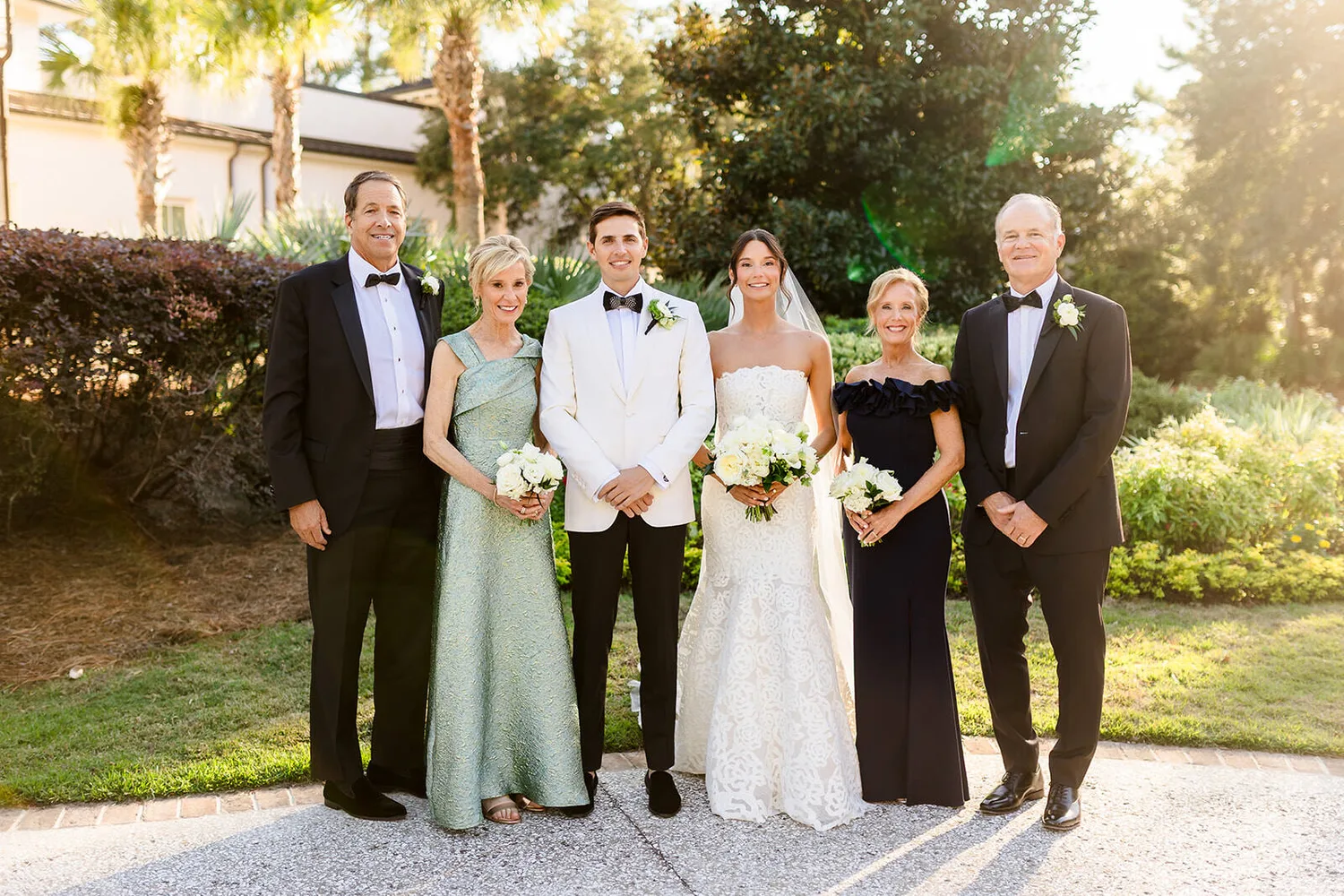 Wedding party portrait outdoors