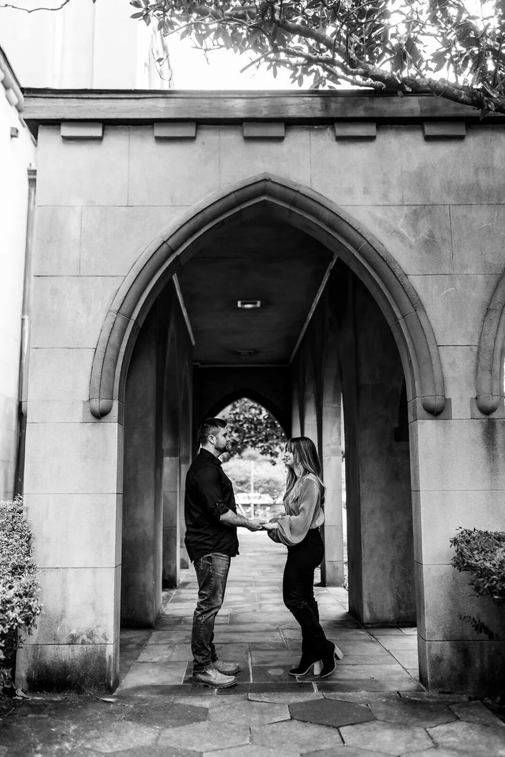 Proposal portrait framed by architecture