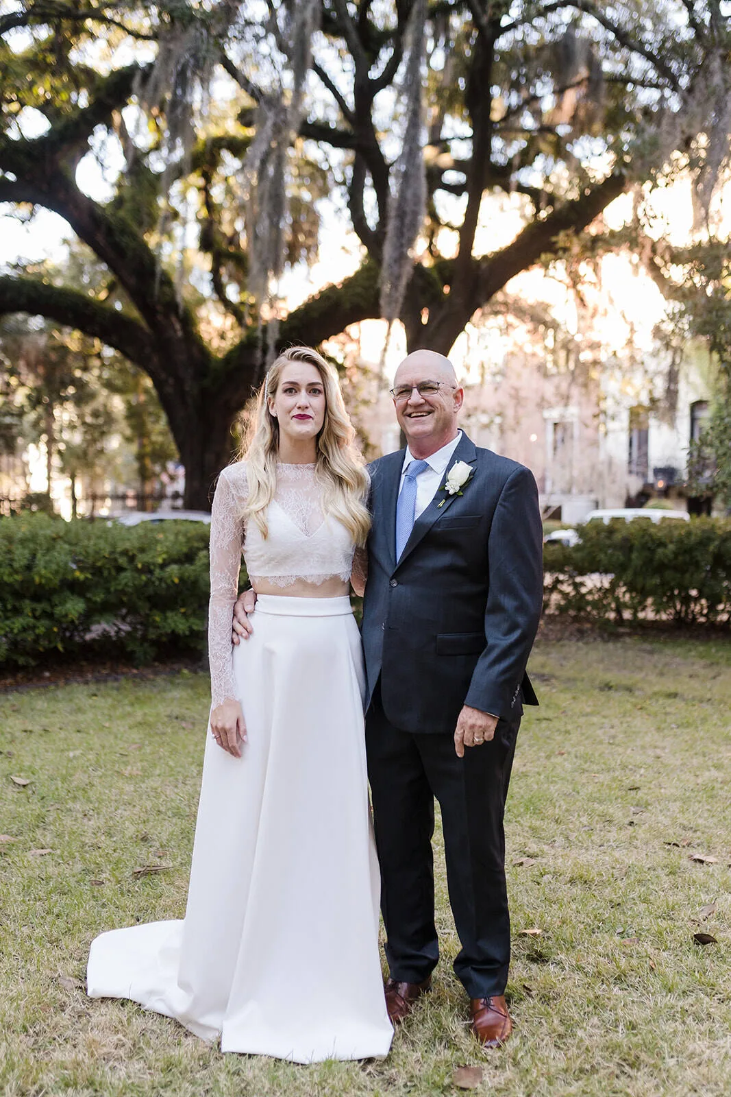 Bud Johnson wedding portrait outdoors in Savannah